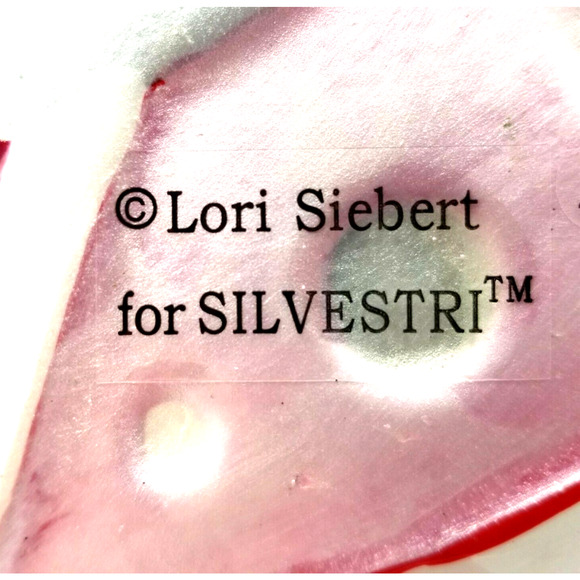 Hand Blown Fused Glass Christmas Bulb Plate Silvestri by Lori Siebert 12" - Picture 8 of 11